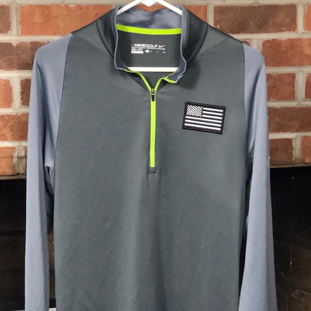 NWOT Nike Golf Dri-FIT Pullover Tactical Ghost American Flag Patch Men’s Small